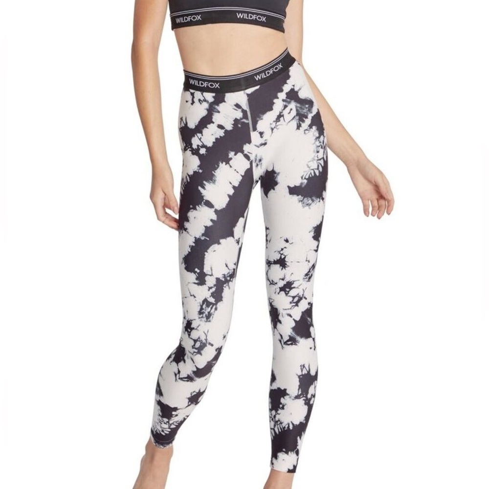 Wildfox Women's Black and White Tie-Dye Leggings